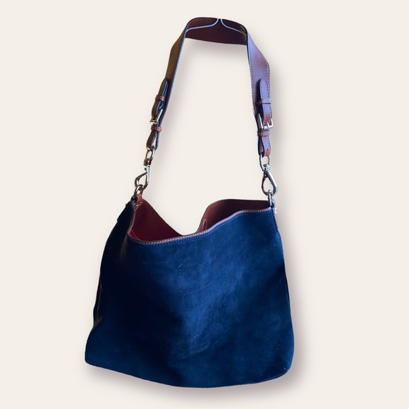Handbags - Navy Blue Suede Bag